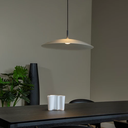 Lucide MENGA - Pendelleuchten - Ø 60 cm - LED Dim. - 1x18,6W 2700K - Opal | Premium - Atmosphäre 1